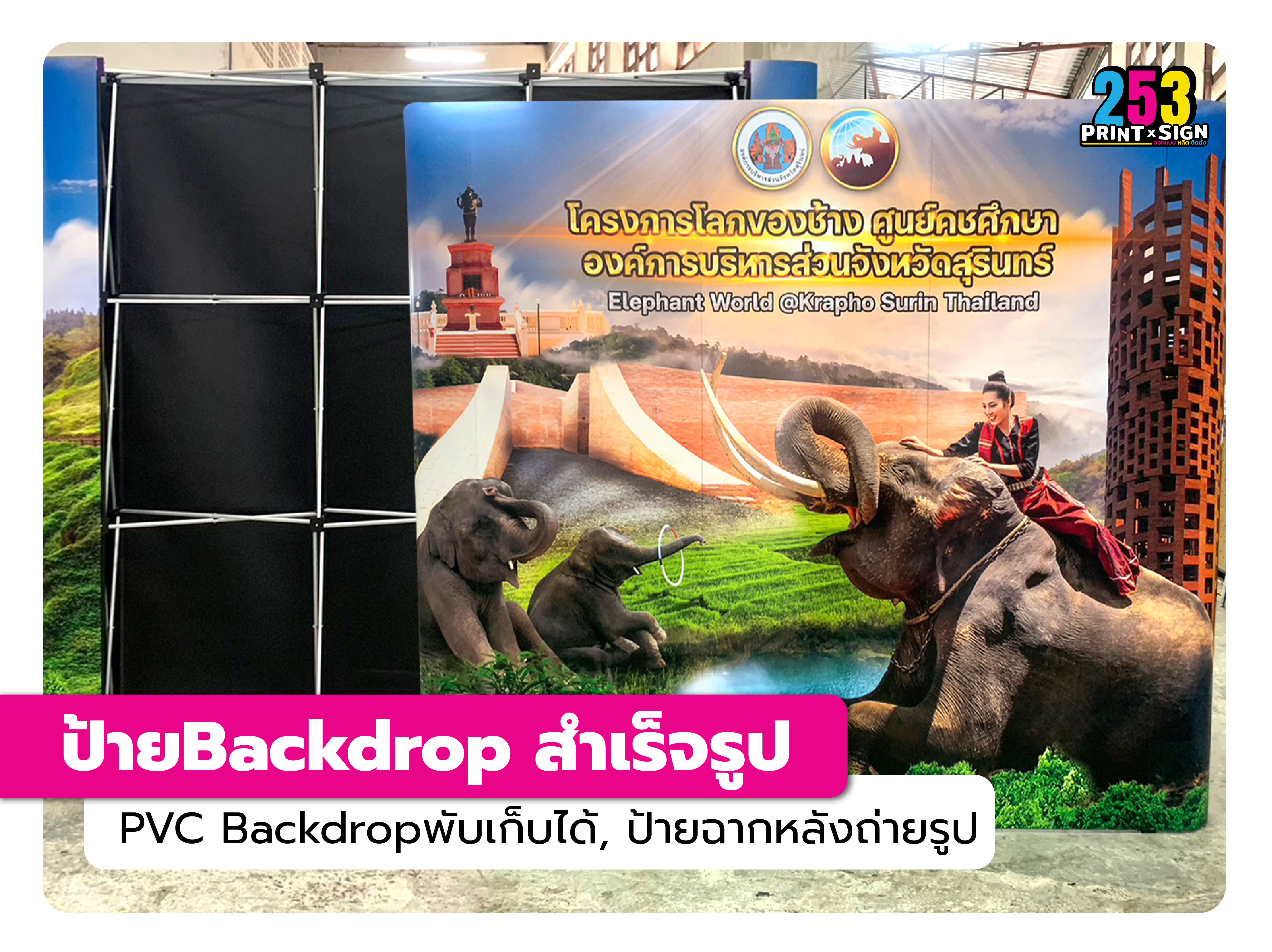 ป้ายแบ็คดรอป สำเร็จรูป  (Backdrop)